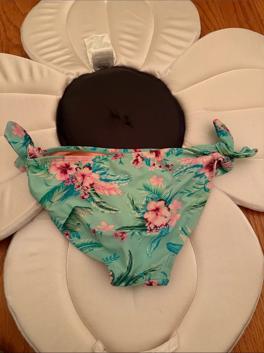 Breaking Waves Floral Tie-Side Bikini Bottoms Mint‎ & Coral Girls Size 12